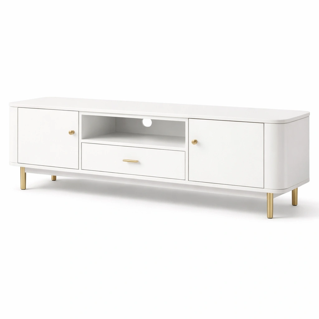 Modernes TV Lowboard mit Schublade und Tueren-Olvique